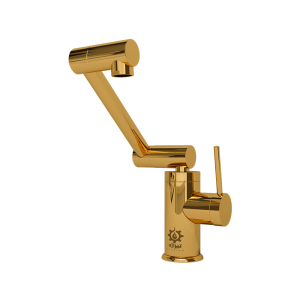 شیر روشویی چرخشی مدل لیام با پوشش طلایی شاین